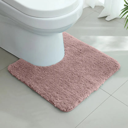 U-Shaped Thick Plush Bathroom Mat Absorbent Non-Slip Toilet Rug Bathtub Entrance Floor Carpet Home Decor