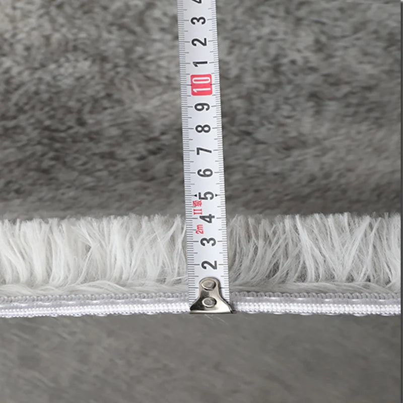 Fluffy plush living room area rug
