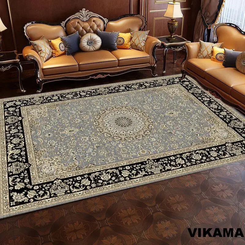 VIKAMA Vintage Persian Crystal Rug Ethnic Living Room Bedroom Carpet