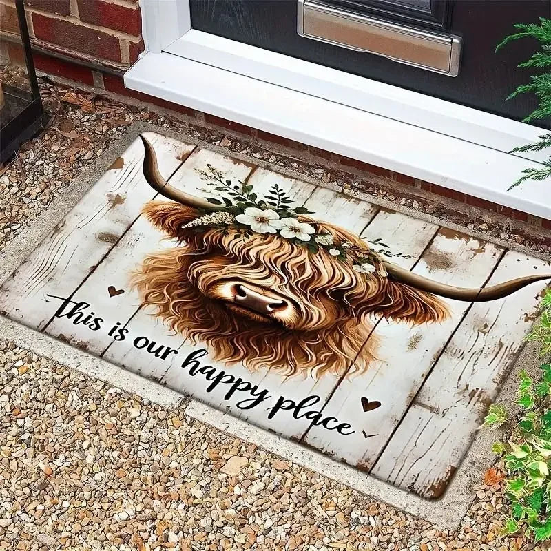 Highland Cow Non-Slip Door Mat
