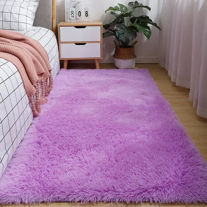 Fluffy Cream White Luxury Wool Area Rug