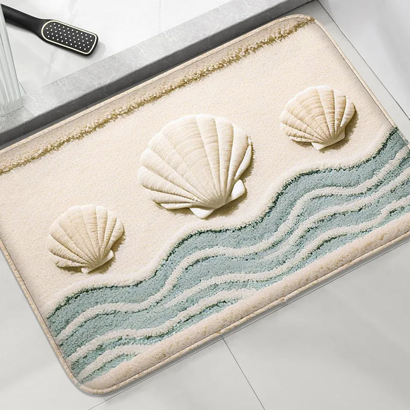 Cartoon Fish Bathroom Mat Non-Slip Absorbent Shower Room Carpet Machine Washable Floor Rug Home Decor