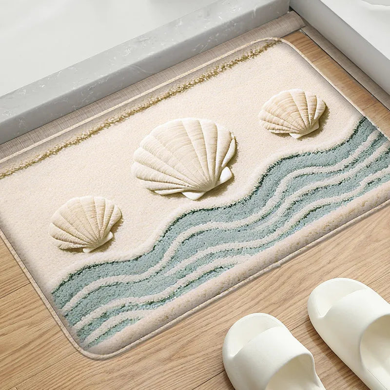 Cartoon Fish Bathroom Mat Non-Slip Absorbent Shower Room Carpet Machine Washable Floor Rug Home Decor