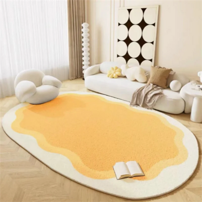 VIKAMA Pink Faux Cashmere Rug Irregular Soft Non-Slip Bedside Bedroom Floor Mat Home Decor