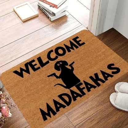VIKAMA Funny Cat Quote Non-Slip Doormat