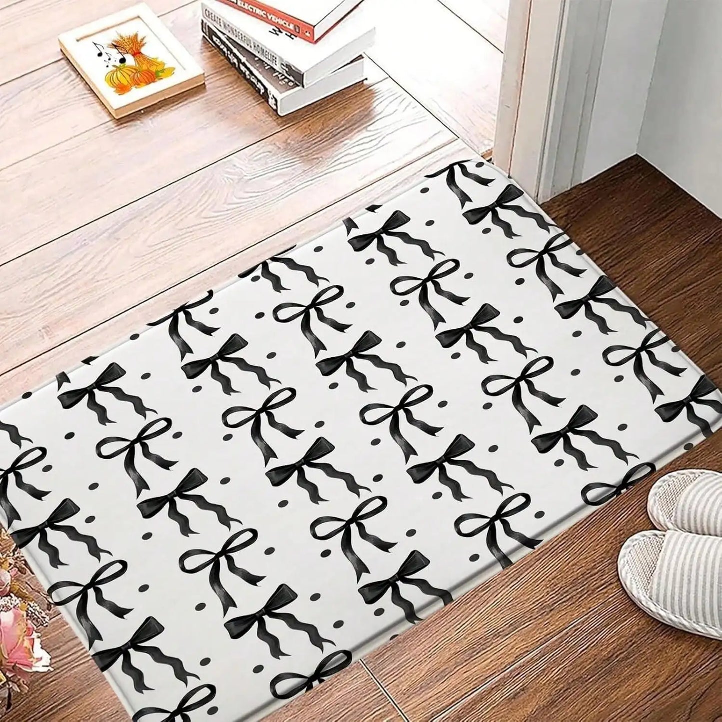 Cute Bow Carpet Mat Non-Slip Absorbent Quick-Dry Bathroom Shower Room Bathtub Rug Home Decor