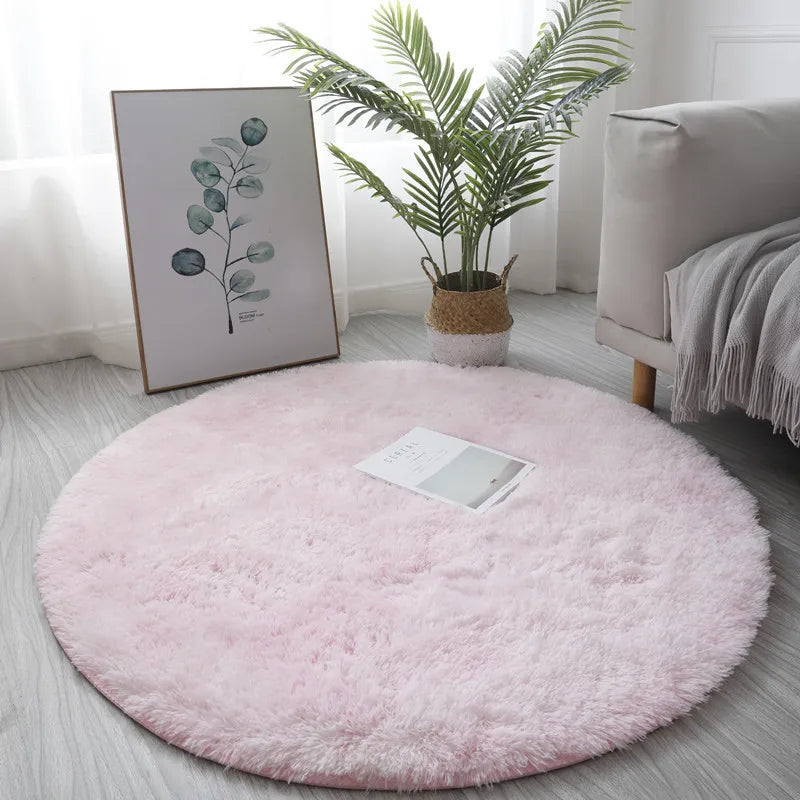 Super Soft Fluffy Round Plush Area Rug