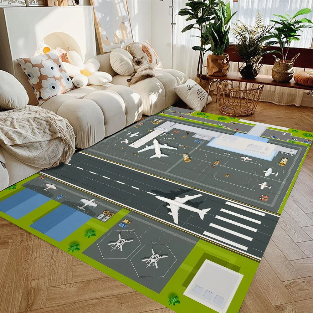 Airport Runway Kids Area Rug