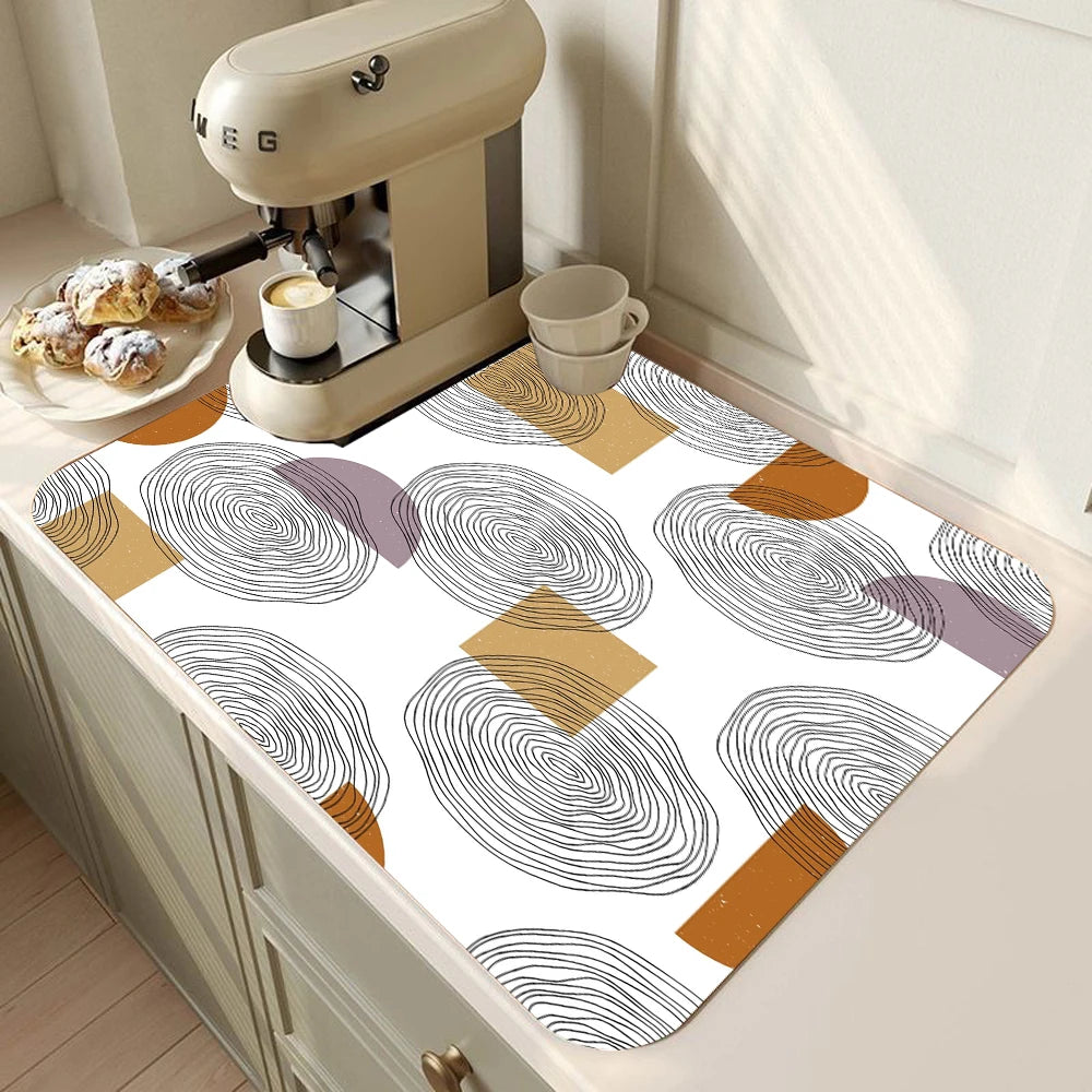 Printed Absorbent Kitchen Drying Mat