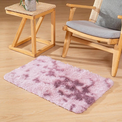 VIKAMA Silk Wool Rug 40×60 cm Soft Washable Bedside Living Room Nursery Mat Home Decor