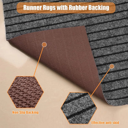 Non-slip striped kitchen and hallway mat