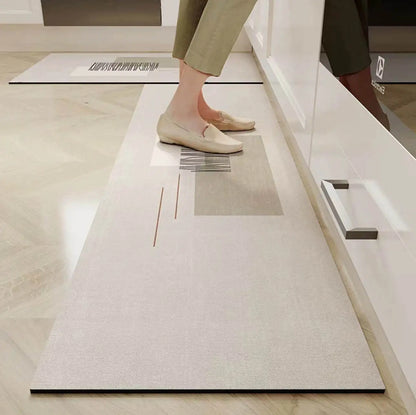 Cuttable non-slip absorbent kitchen mat