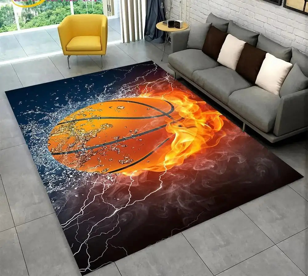 Basketball Cartoon Indoor Non-Slip Area Rug