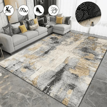 Nordic Ink Splash Abstract Washable Area Rug