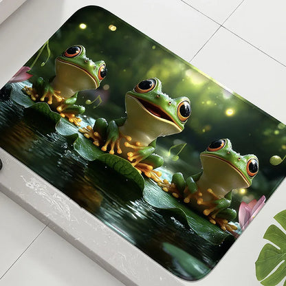 Koi Fish Print Bathroom Mat Non-Slip Absorbent Foot Rug Shower Room Door Carpet Home Decor