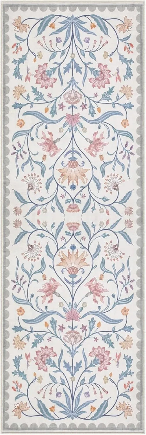 Boho Floral Vine Runner Rug