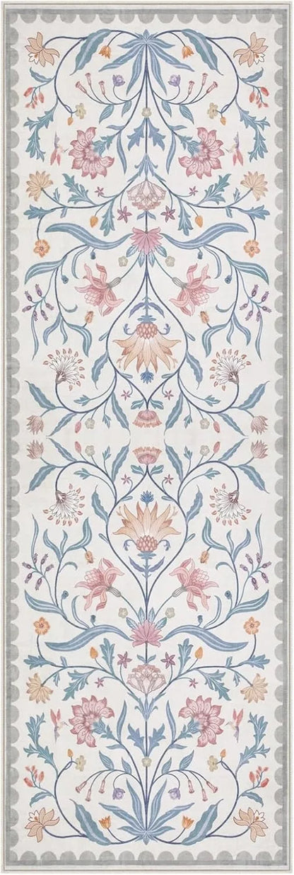 Boho Floral Vine Runner Rug