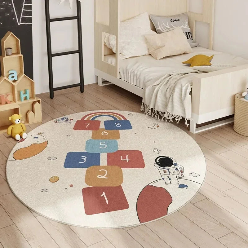 VIKAMA Kids Hopscotch Round Play Rug