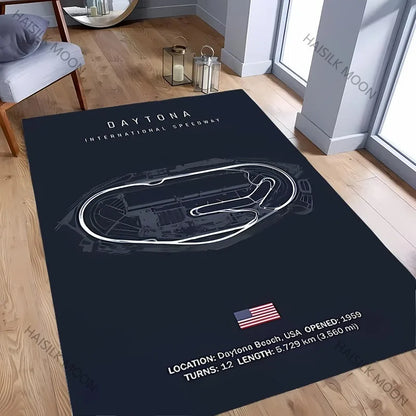 Racing Circuit Track Pattern Rug