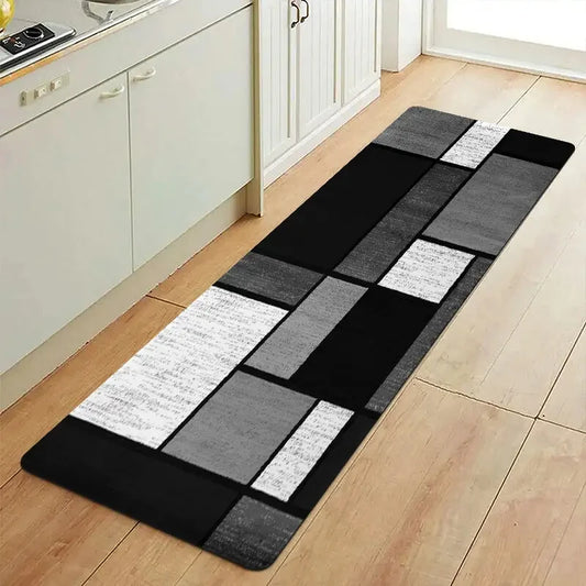 VIKAMA Modern Geometric Kitchen Carpet Non-Slip Hallway Bedroom Entrance Floor Mat