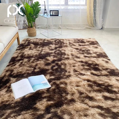 FORSWAN Gray Plush Velvet Area Rug
