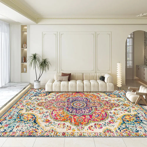VIKAMA Bohemian Crystal Velvet Carpet Living Room Bedroom Sofa Coffee Table Floor Mat