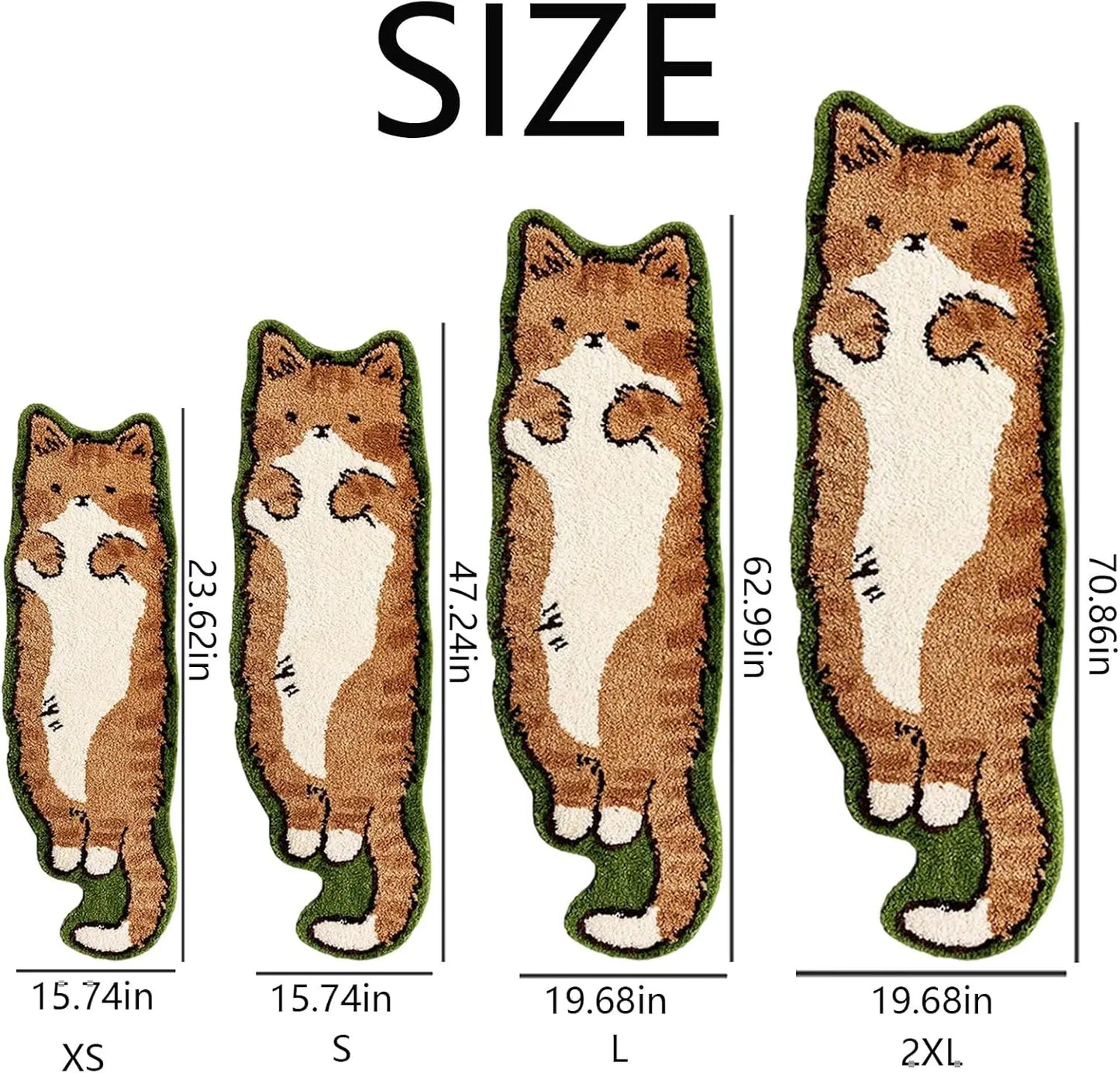 VIKAMA Cartoon Cat Pattern Non-Slip Area Rug