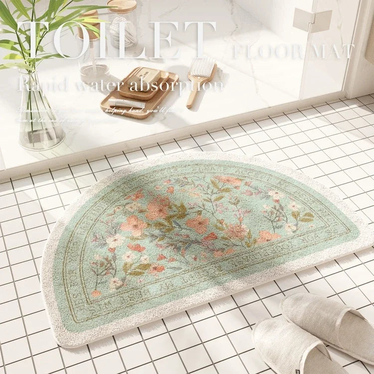 VIKAMA Floral Plush Entrance Doormat
