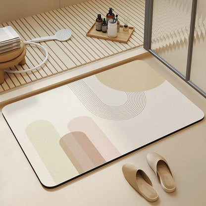 Modern non-slip absorbent bath mat