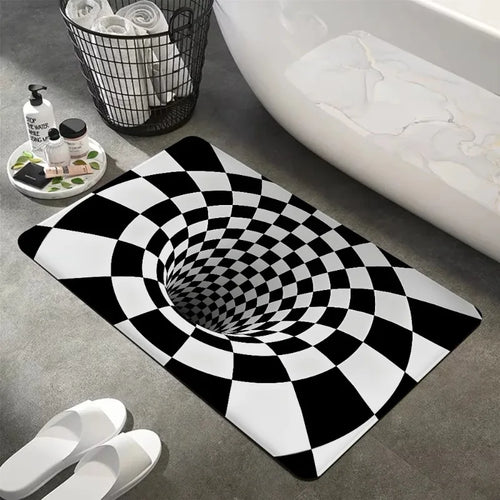3D Vortex Illusion Rug Non-Slip Carpet Fun Kids Room Bedroom Balcony Living Room Welcome Floor Mat Home Decor