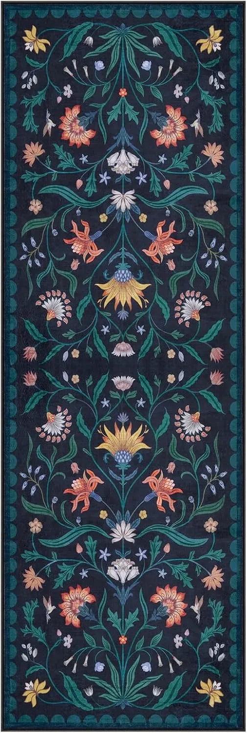 Boho Floral Vine Runner Rug