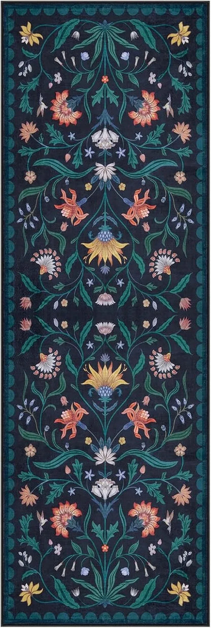 Boho Floral Vine Runner Rug