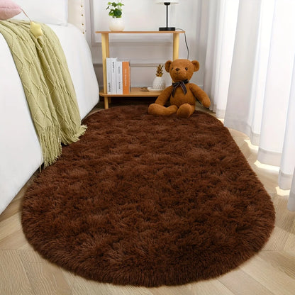VIKAMA Grey Dense Silk Carpet Long Hair Soft Rug Winter Warm Bedroom Bedside Living Room Sofa Floor Mat Home Decor