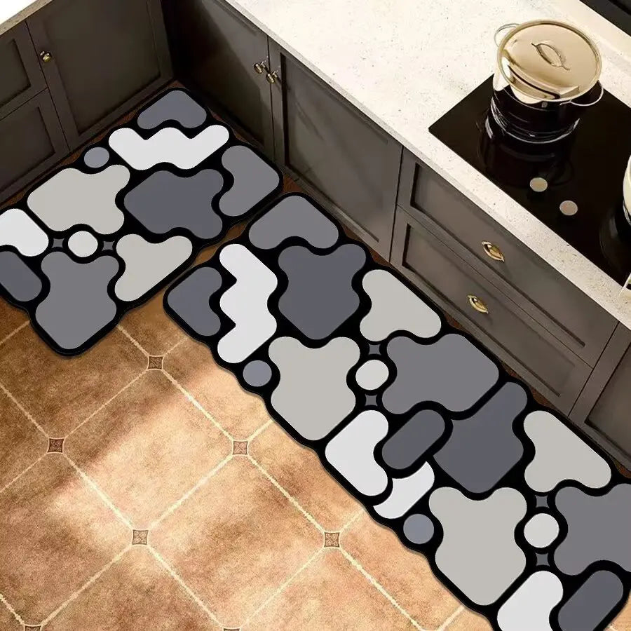 Cuttable non-slip absorbent kitchen mat
