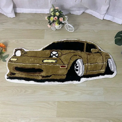Racing car soft non-slip floor rug