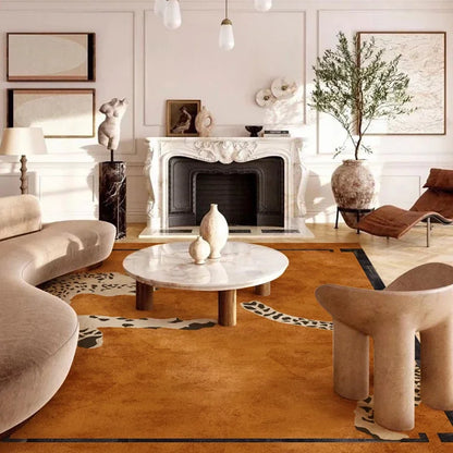 Light Luxury Leopard Print Plush Area Rug