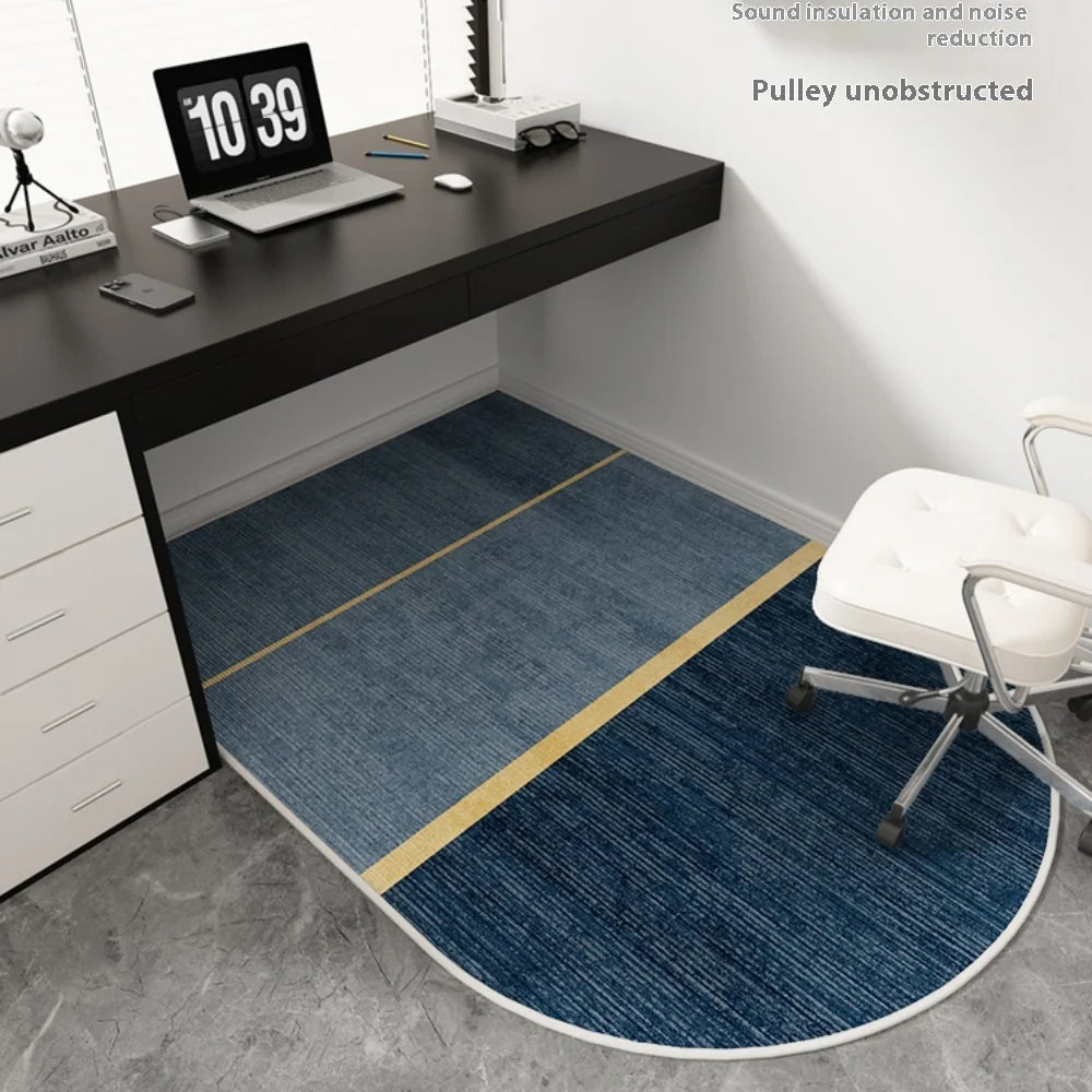 VIKAMA Geometric Computer Chair Floor Mat Non-Slip Office Bedroom Desk Protection Carpet