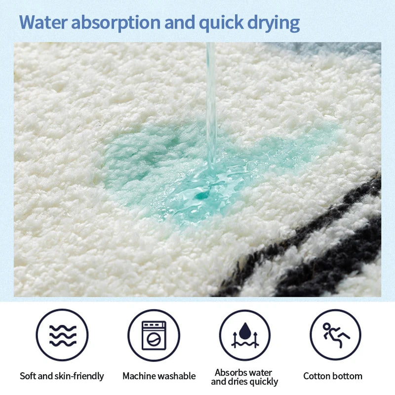VIKAMA English Dopamine Cashmere-Feel Washable Door Mat