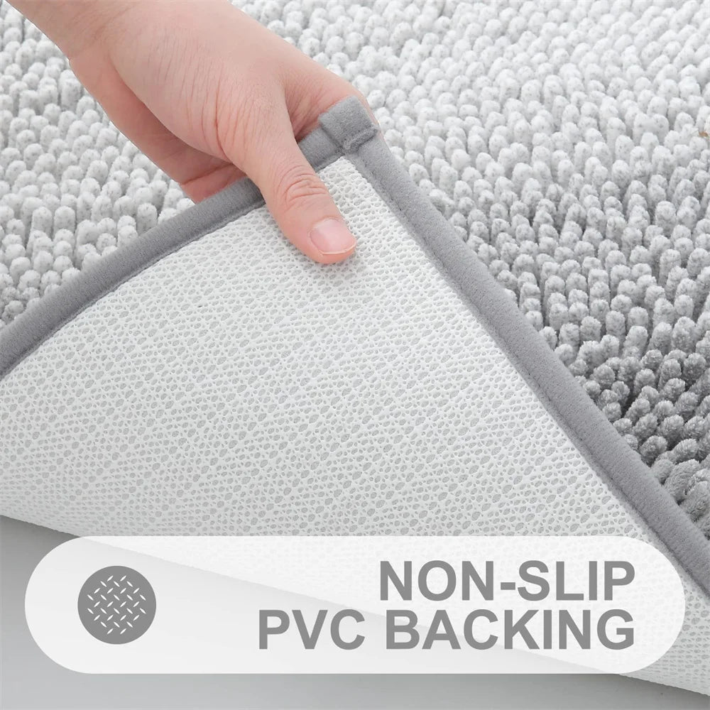 Olanly Luxury Chenille Non-Slip Bath Rug