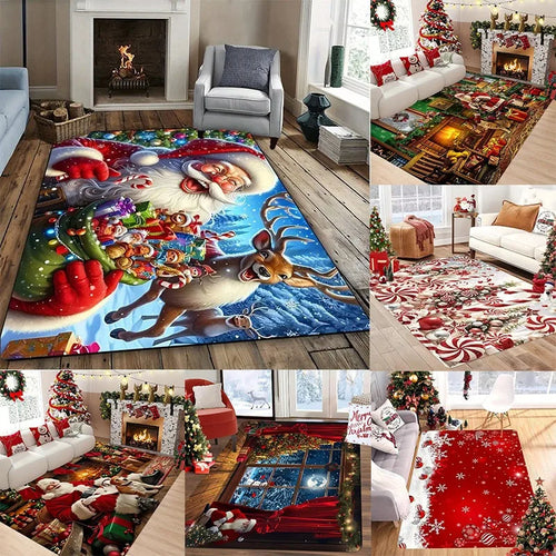 VIKAMA Santa Claus Christmas Area Rug