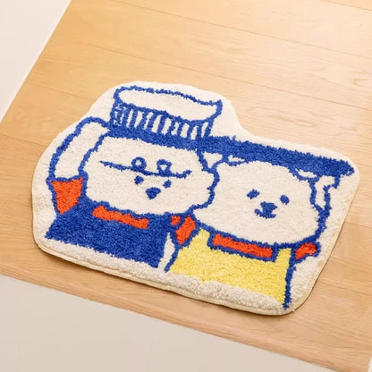 VIKAMA Cartoon Soft Cashmere-Feel Bedside Area Rug