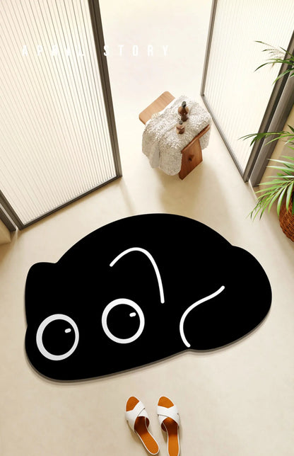 Anti-slip quick-dry cat bathroom mat