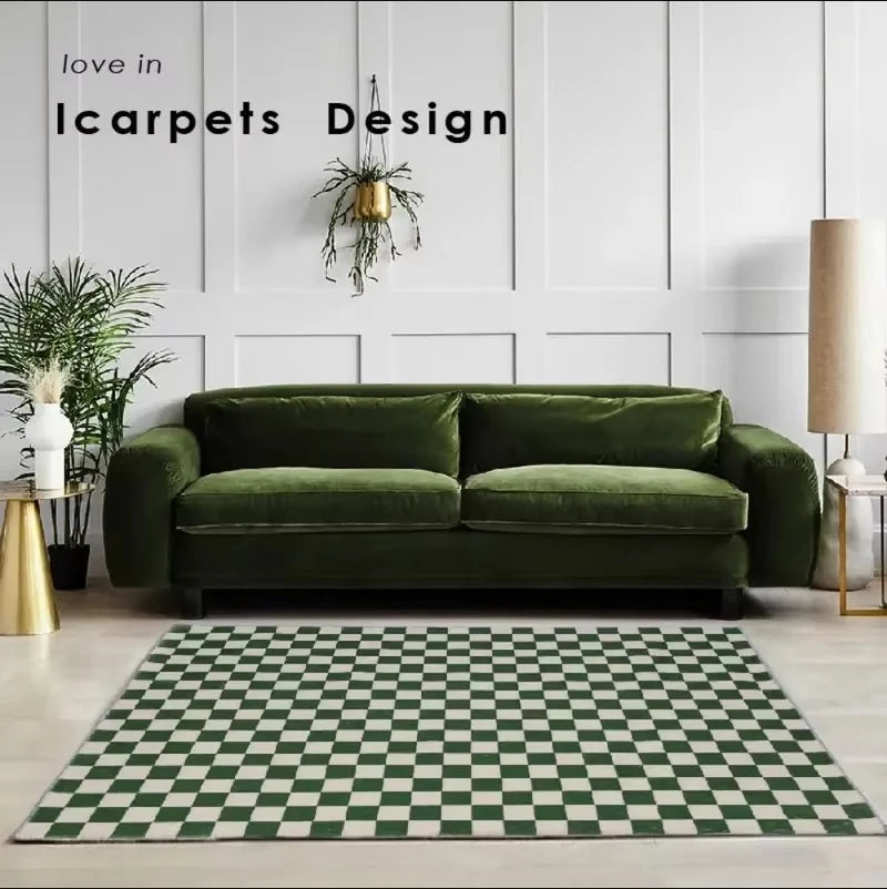 VIKAMA Green Checkered Floor Mat