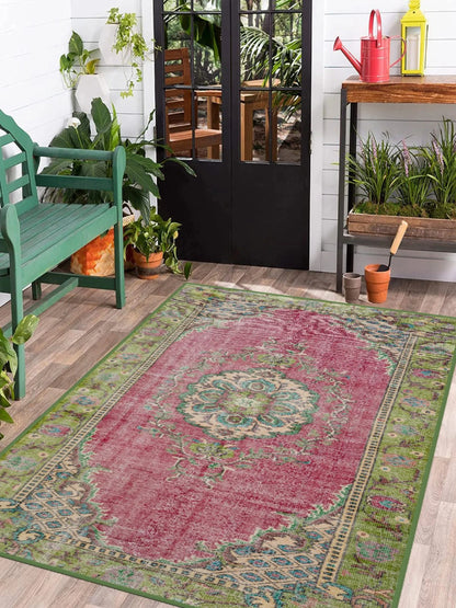 Turkish Anatolian Medallion Pink Area Rug