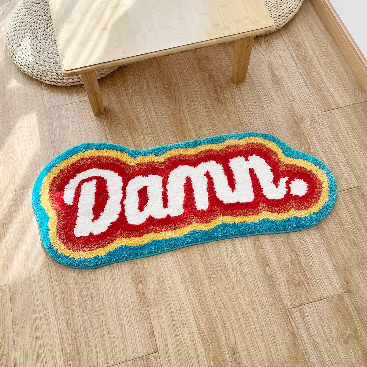 LAKEA Rainbow Letter Tufted Fluffy Area Rug