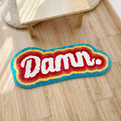 LAKEA Rainbow Letter Tufted Fluffy Area Rug