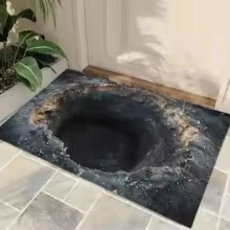 VIKAMA 3D Stone Cave Vortex Entrance Doormat