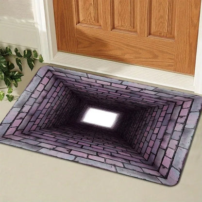 3D Brick Hole Illusion Doormat