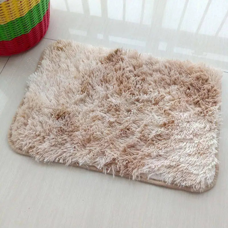 VIKAMA Silk Wool Tie-Dye Rug Non-Slip Washable Bedroom Living Room Kids Carpet Home Decor