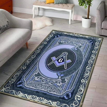 Freemasonry Masonic Symbol Non-Slip Area Rug